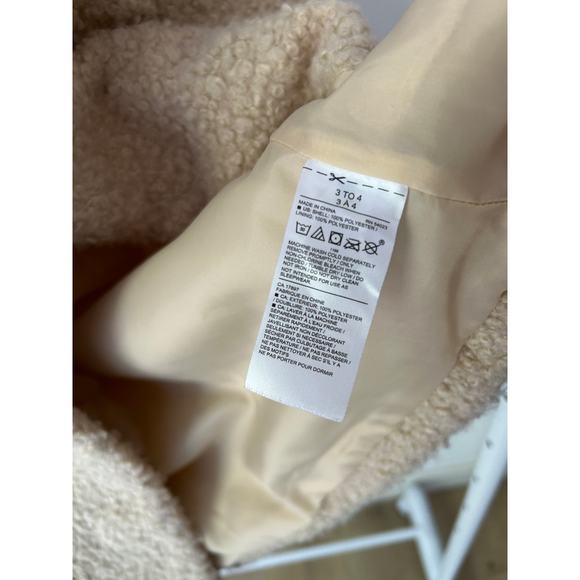 Janie & Jack Sherpa Beige Jacket Size 3-4 - Picture 7 of 8
